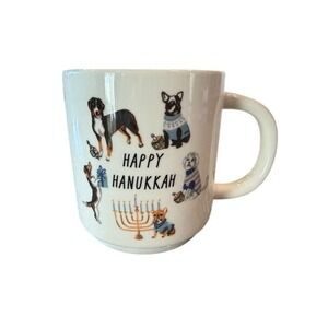Threshold Happy Hanukkah Dog Mug Ceramic Stoneware Microwave Safe